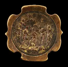 Sword Pommel with inset plaquette of Ariadne [affixed reverse of pommel], second half 15th century. Creator: Master IO.FF.