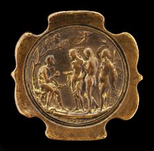 Sword Pommel with inset plaquette of The Judgment of Paris... second half 15th century. Creator: Master IO.FF.