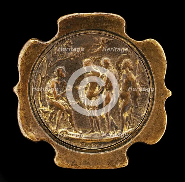 Sword Pommel with inset plaquette of The Judgment of Paris... second half 15th century. Creator: Master IO.FF..