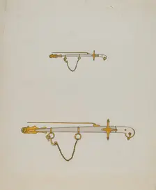 Sword Pin, c. 1936. Creator: Ellen Duncan