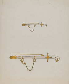 Sword Pin, c. 1936. Creator: Ellen Duncan