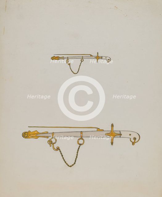 Sword Pin, c. 1936. Creator: Ellen Duncan.