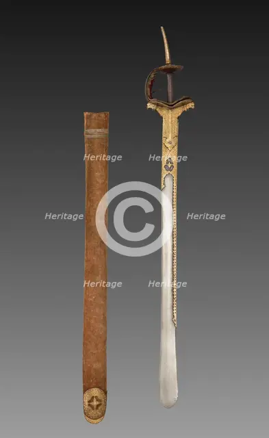 Sword with scabbard, 1700s-1800s. Creator: Unknown.