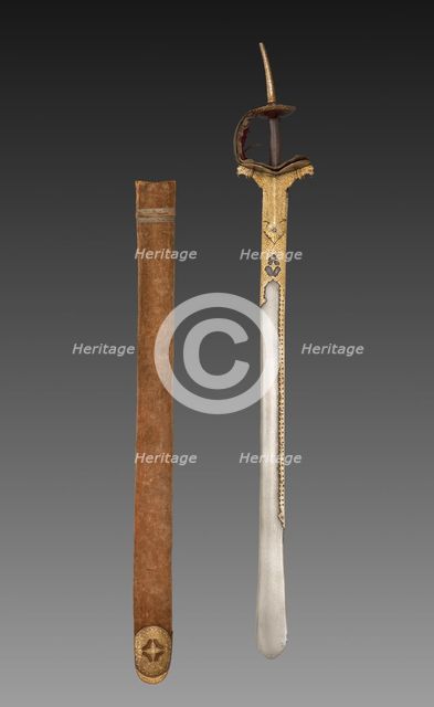 Sword with scabbard, 1700s-1800s. Creator: Unknown.