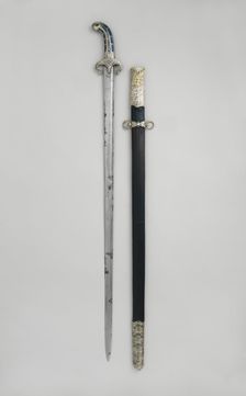 Sword with Scabbard, Grip and guard, Turkish, Ottoman..., late 17th century. Creator: Unknown
