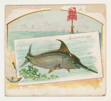 Swordfish, from Fish from American Waters series (N39) for Allen & Ginter Cigarettes, 1889. Creator: Allen & Ginter