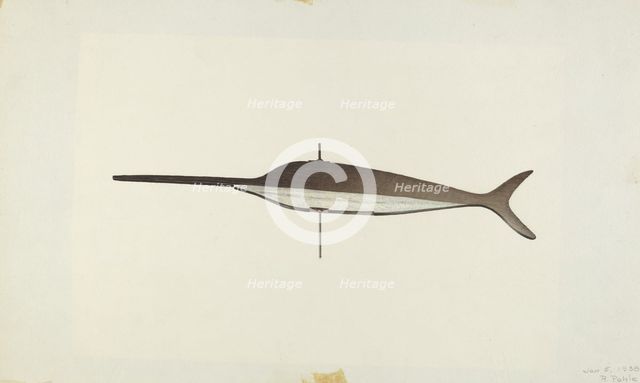 Swordfish Weather Vane, 1938. Creator: Robert Pohle.