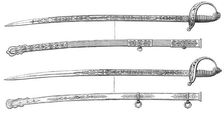 Swords presented to Garibaldi and his son Menotti at the Crystal Palace, 1864. Creator: Unknown