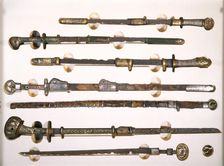 Swords with Scabbard Mounts, Chinese, ca. 600. Creator: Unknown