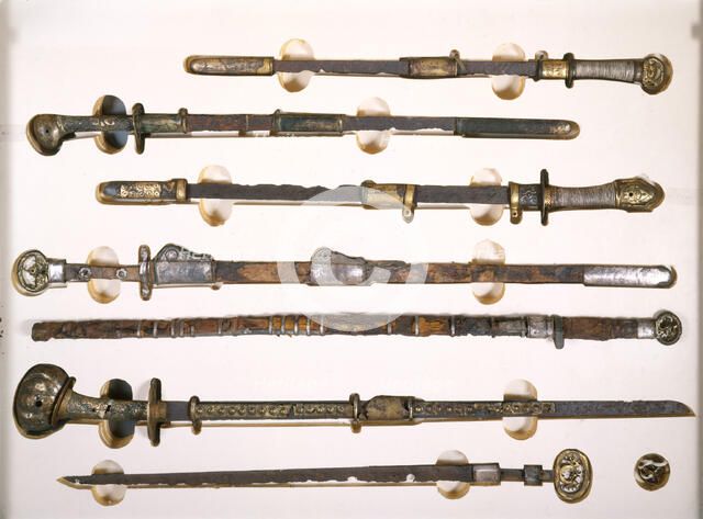 Swords with Scabbard Mounts, Chinese, ca. 600. Creator: Unknown.