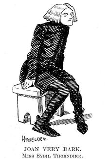 Sybil Thorndike as Saint Joan, 1924. Artist: William Kerridge Haselden