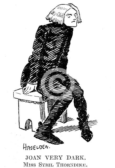 Sybil Thorndike as Saint Joan, 1924. Artist: William Kerridge Haselden