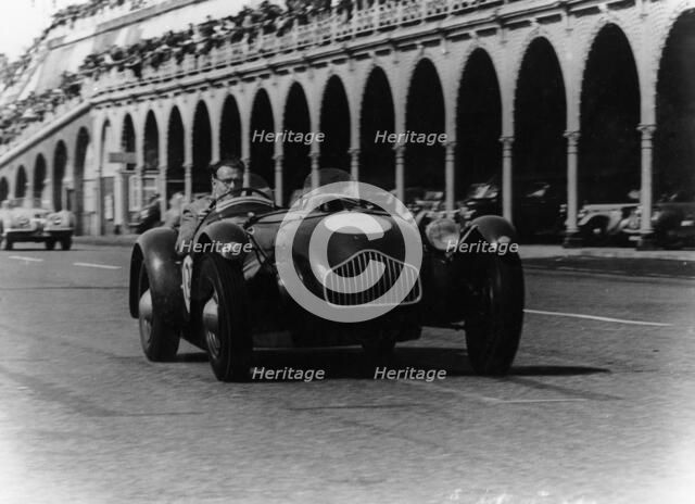 Sydney Allard driving a J2 Allard, September 1950. Artist: Unknown