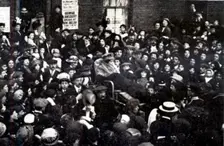 Sylvia Pankhurst and East London sets forth to interview the Prime Minister, June 10, 1914. Creator: Unknown