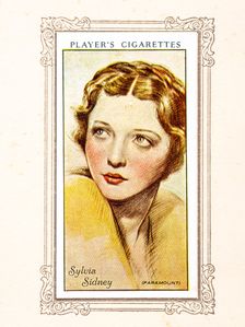 Sylvia Sidney Collectables Picture of movie stars that came with the Players cigarette packet, 1934. Creator: Unknown