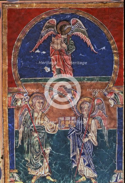 Symbol of St. John the Evangelist, miniature in the 'Beatus of Cardeña'.
