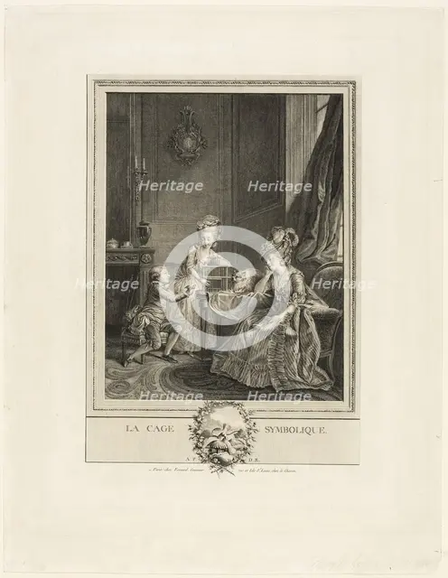 Symbolic Cage, 1760. Creator: Etienne Fessard.