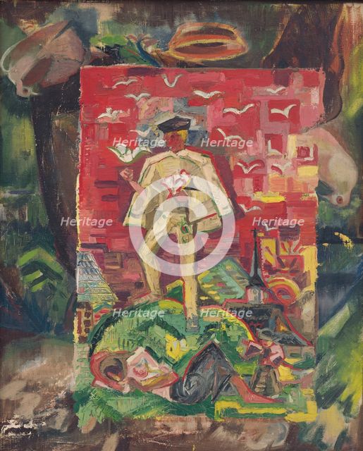 Symbolic Figure of a Man in a Folk Costume, 1930-1935. Creator: Arnold Peter Weisz-Kubincan.