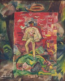 Symbolic Figure of a Man in a Folk Costume, 1930-1935. Creator: Arnold Peter Weisz-Kubincan
