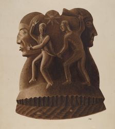 Symbolic Figure Carvings, c. 1938. Creator: Joseph L. Boyd