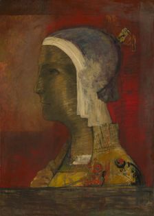 Symbolic Head, c. 1890. Creator: Odilon Redon (French, 1840-1916)