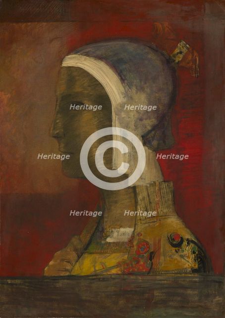 Symbolic Head, c. 1890. Creator: Odilon Redon (French, 1840-1916).