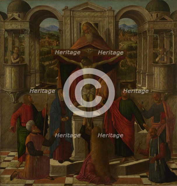 Symbolic Representation of the Crucifixion, c. 1492. Artist: Mansueti, Giovanni di Niccolò (c. 1465-1527)