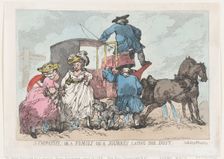 Sympathy, or A Family On A Journey Laying The Dust, July 12, 1784., July 12, 1784. Creator: Thomas Rowlandson
