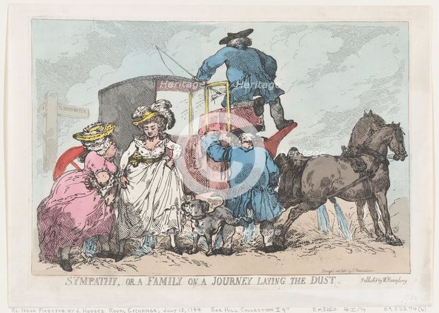 Sympathy, or A Family On A Journey Laying The Dust, July 12, 1784., July 12, 1784. Creator: Thomas Rowlandson.