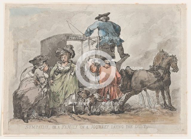 Sympathy, or A Family On A Journey Laying The Dust, July 12, 1784., July 12, 1784. Creator: Thomas Rowlandson.