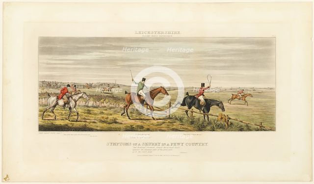 Symptoms of a Skurry, plate three from The Leicestershire Hunt, published 1825. Creator: John Dean Paul.