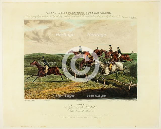 Symptoms of Distress, from The Grand Steeplechase Over Leicestershire, published 1830. Creator: Charles Bentley.