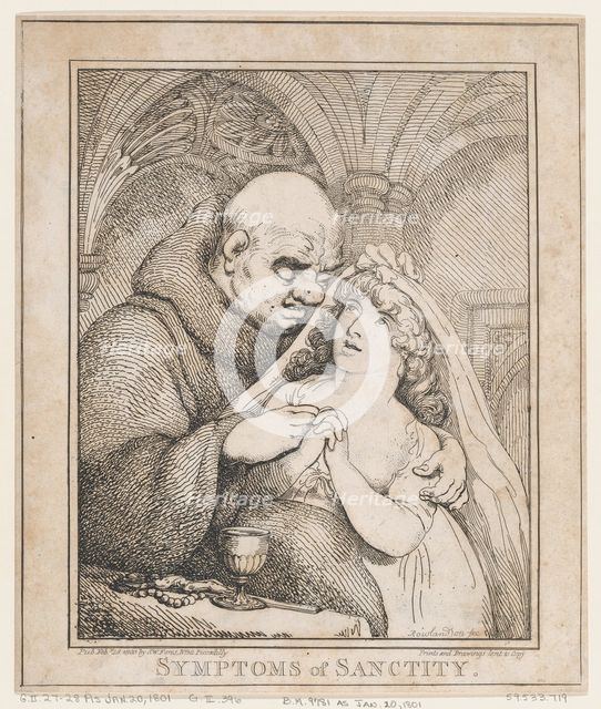 Symptoms of Sanctity, February 28, 1800., February 28, 1800. Creator: Thomas Rowlandson.