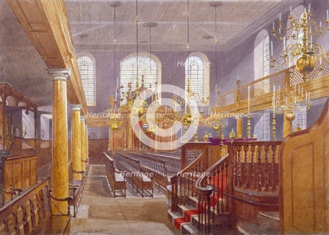 Synagogue, Bevis Marks, City of London, 1884. Artist: John Crowther