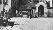 Synagogue courtyard in Vilna, Poland, (c1930s?) Creator: Unknown