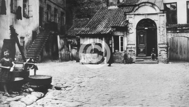 Synagogue courtyard in Vilna, Poland, (c1930s?) Creator: Unknown.