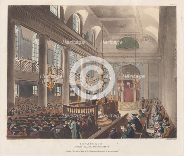 Synagogue, September 1, 1809., September 1, 1809. Creator: Thomas Sutherland.