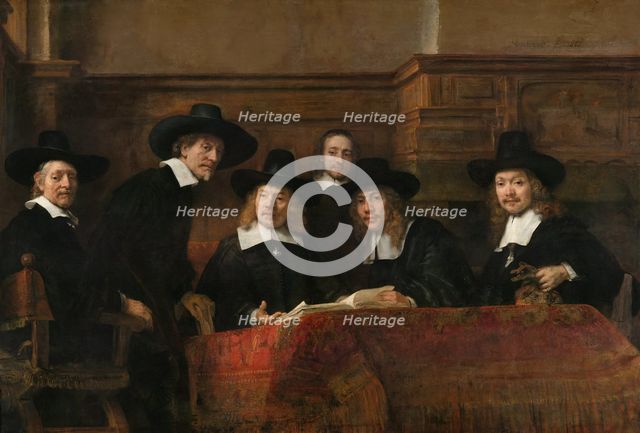 Syndics of the Drapers' Guild (The Sampling Officials), 1662. Artist: Rembrandt van Rhijn (1606-1669)