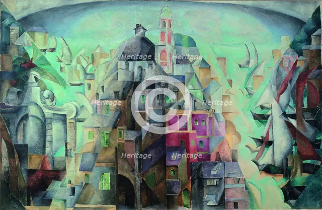 Synthetic view of the city of Diepe, 1912-1913. Artist: Exter, Alexandra Alexandrovna (1882-1949)