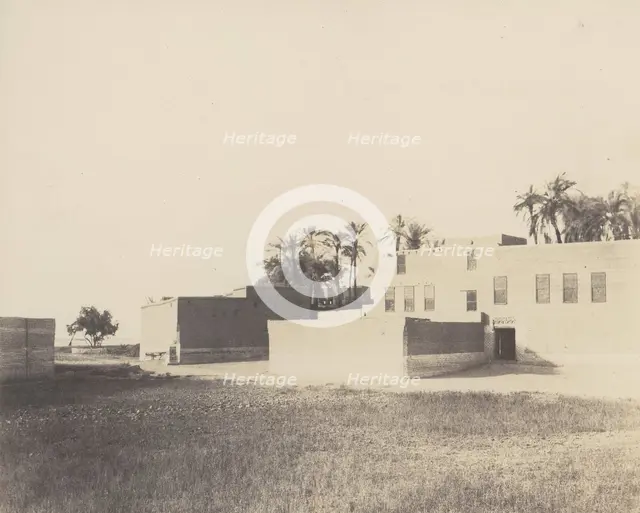Syout, Habitations Arabes sur le Bord du Nil, 1851-52, printed 1853-54. Creator: Félix Teynard.