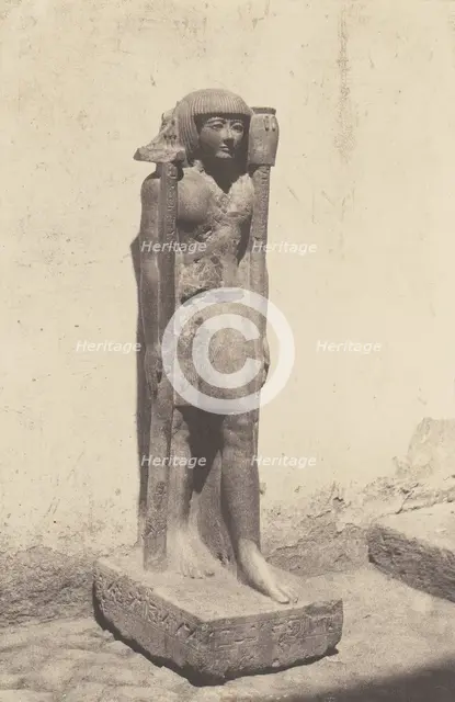 Syout (Lycopolis), Statue Appartenant au Docteaur Cuny, 1851-52, printed 1853-54. Creator: Félix Teynard.