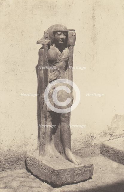 Syout (Lycopolis), Statue Appartenant au Docteaur Cuny, 1851-52, printed 1853-54. Creator: Félix Teynard.