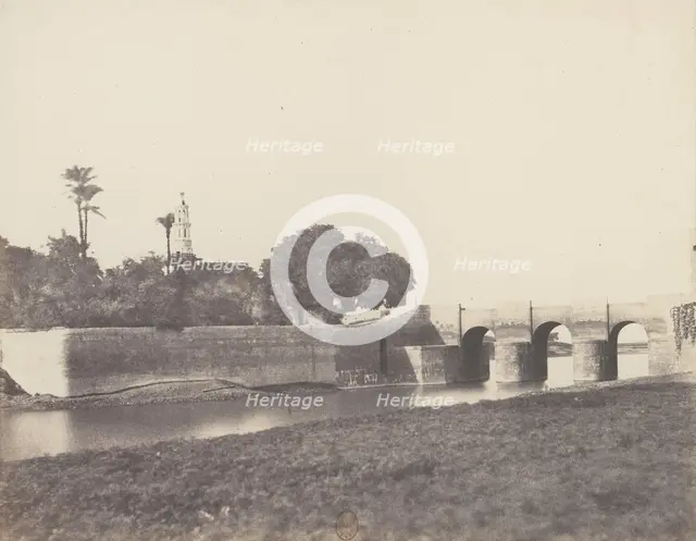 Syout, Pont Sur le Grand Canal, 1851-52, printed 1853-54. Creator: Félix Teynard.