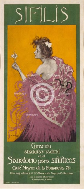 Syphilis (Poster). Artist: Casas, Ramon (1866-1932)