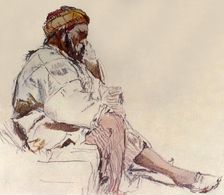 Syrian Peasant Seated: In Profile 1902. Creator: John Fulleylove