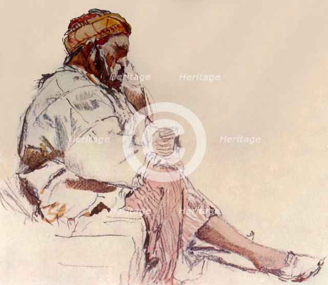 'Syrian Peasant Seated: In Profile', 1902. Creator: John Fulleylove.