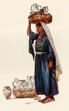 Syrian Peasant with Milk Vessels 1902. Creator: John Fulleylove