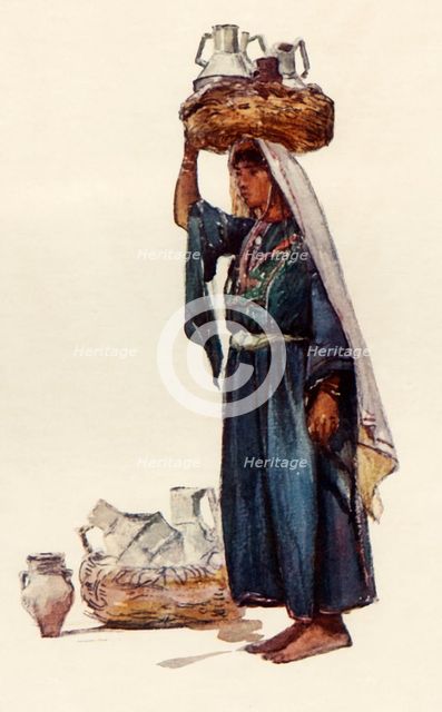 'Syrian Peasant with Milk Vessels', 1902. Creator: John Fulleylove.