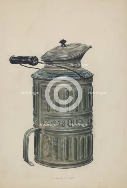 Syrup Container, 1938. Creator: Clarence Secor.