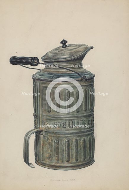 Syrup Container, 1938. Creator: Clarence Secor.